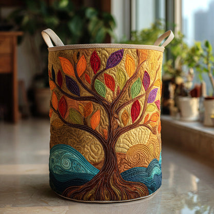 Harmony Roots Quilted Laundry Basket NCU0DV838