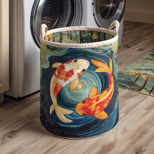 Harmony Swirl Koi Quilted Laundry Basket NCU0NXD365