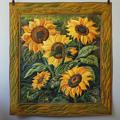 Harvest Moon Sunflowers Quilted Blanket NCU0TL457