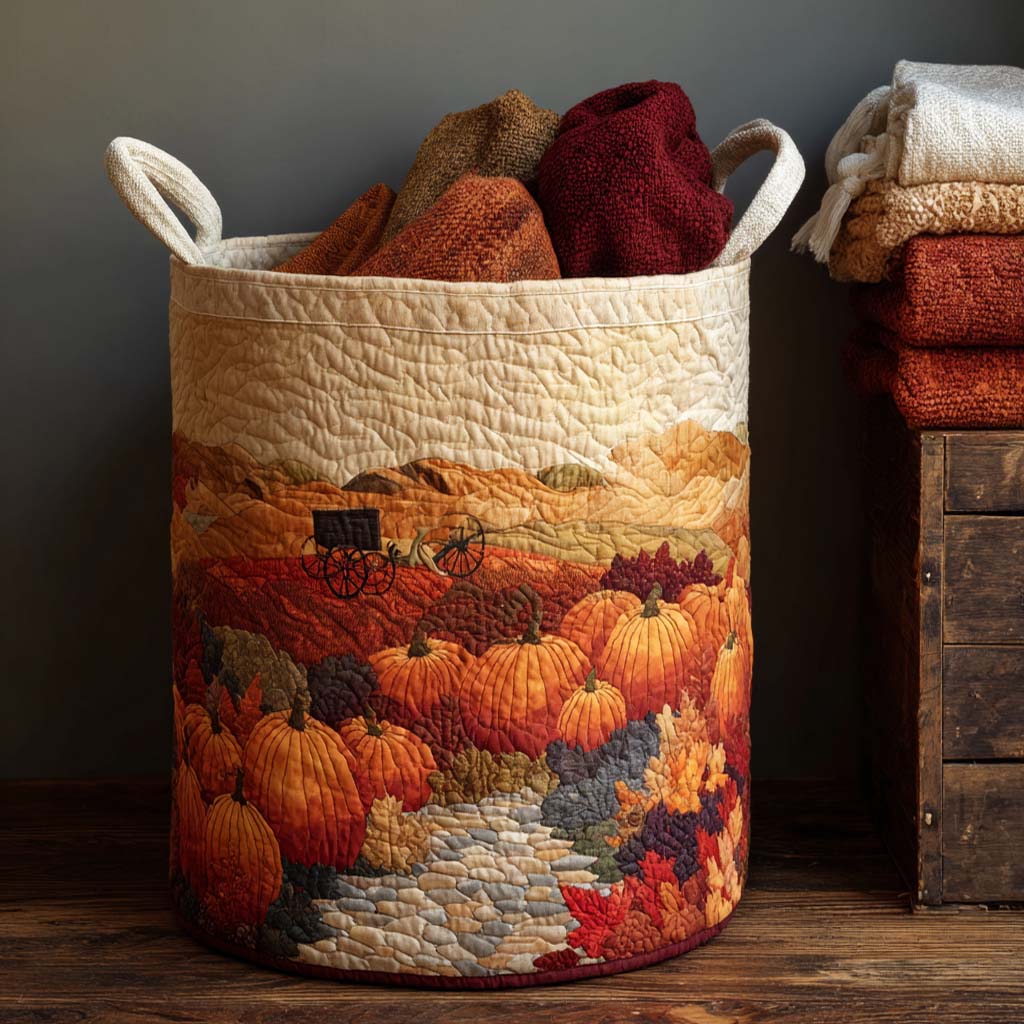 Harvest Bin Quilted Laundry Basket NCU0NXD019