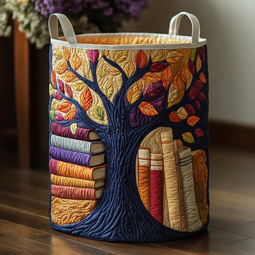 Harvest Books Tree Quilted Laundry Basket NCU0NXD1121