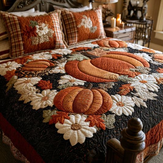 Harvest Cabin 3-Piece Quilted Bedding Set NCU0PTT3341