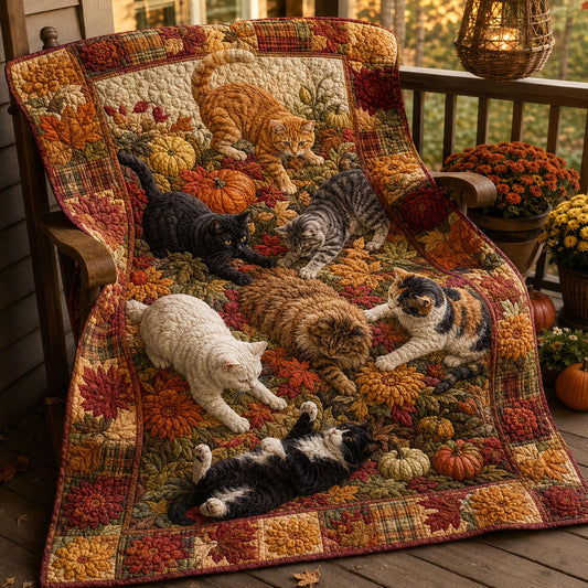 Harvest Cats Quilted Blanket NCU0NTD2037