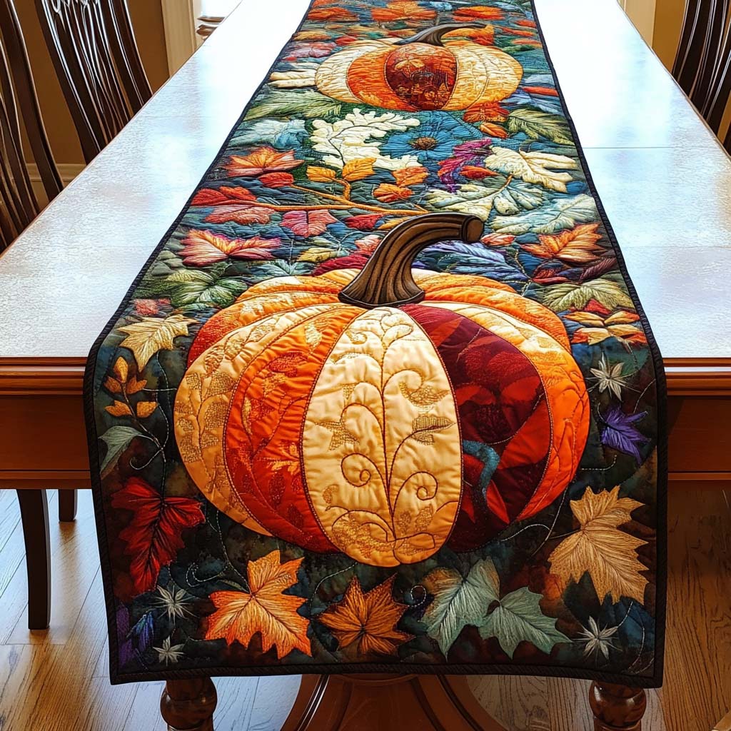 Harvest Charm Quilted Table Runner NCU0NT1348