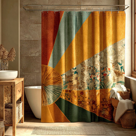 Harvest Color Block Shower Curtain NCU0LDH861