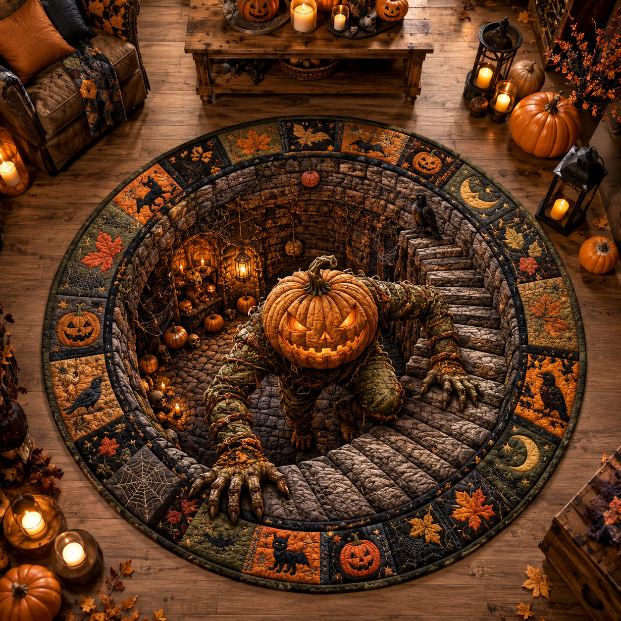 Harvest Crypt Quilted Round Mat NCU0NTV1169