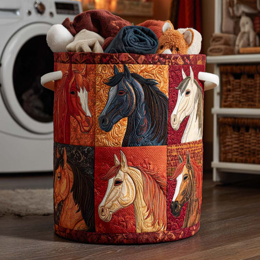 Harvest Gallop Quilted Laundry Basket NCU0NNT1152