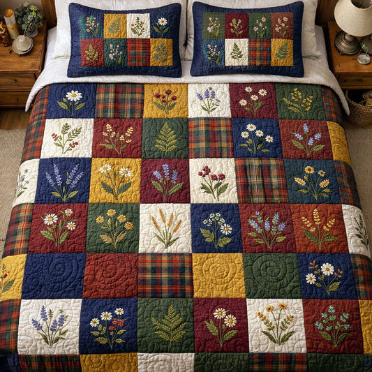 Harvest Garden 3-Piece Quilted Bedding Set NCU0NTV1005