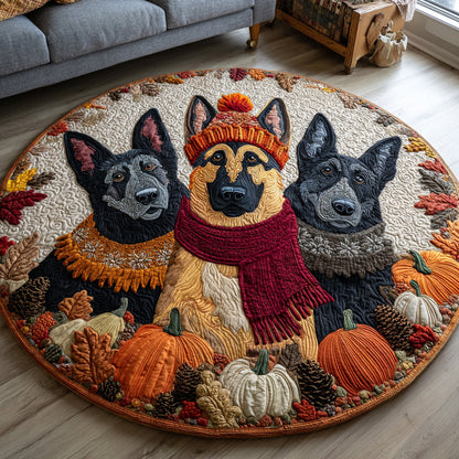 Harvest German Shepherd Quilted Round Mat NCU0HNH320