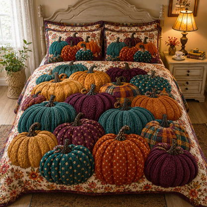 Harvest Glow 3-Piece Quilted Bedding Set NCU0NTD2062