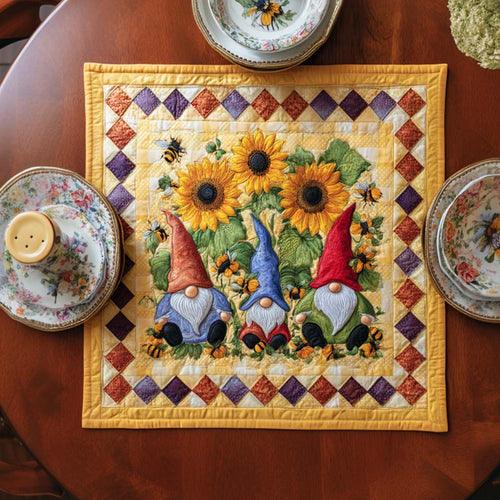 Harvest Gnome Lane Quilted Table Topper NCU0NNT1232