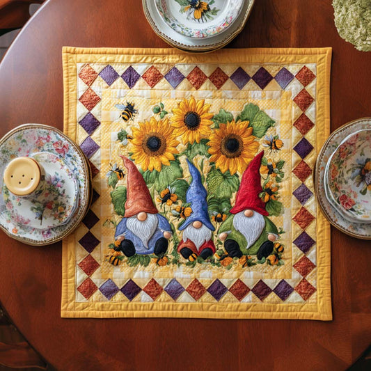 Harvest Gnome Lane Quilted Table Topper NCU0NNT1232