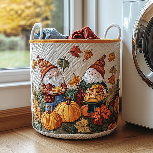 Harvest Gnome Quilted Laundry Basket NCU0DDK881