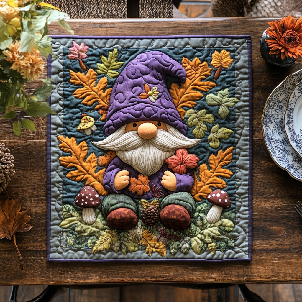Harvest Gnome Quilted Table Topper NCU0DDK922