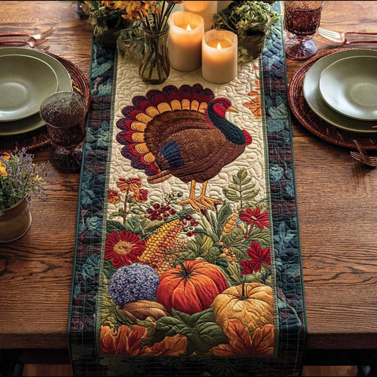 Harvest Gobble Quilted Table Runner NCU0PTT1596