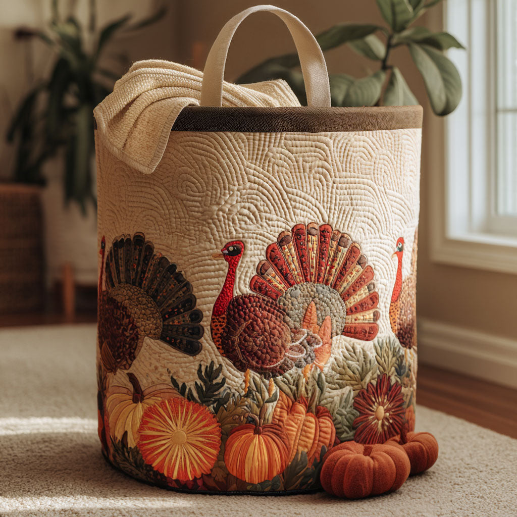 Harvest Gobbler Quilted Laundry Basket NCU0PTT1114