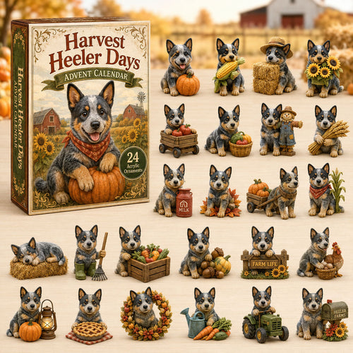 CHRISTMAS KICKOFF 40% OFF - Harvest Heeler Days Advent Calendar 2026 - 24-Day Festive Countdown, Acrylic Charms Blind Box - Gift For Dog Lovers AC0TH239