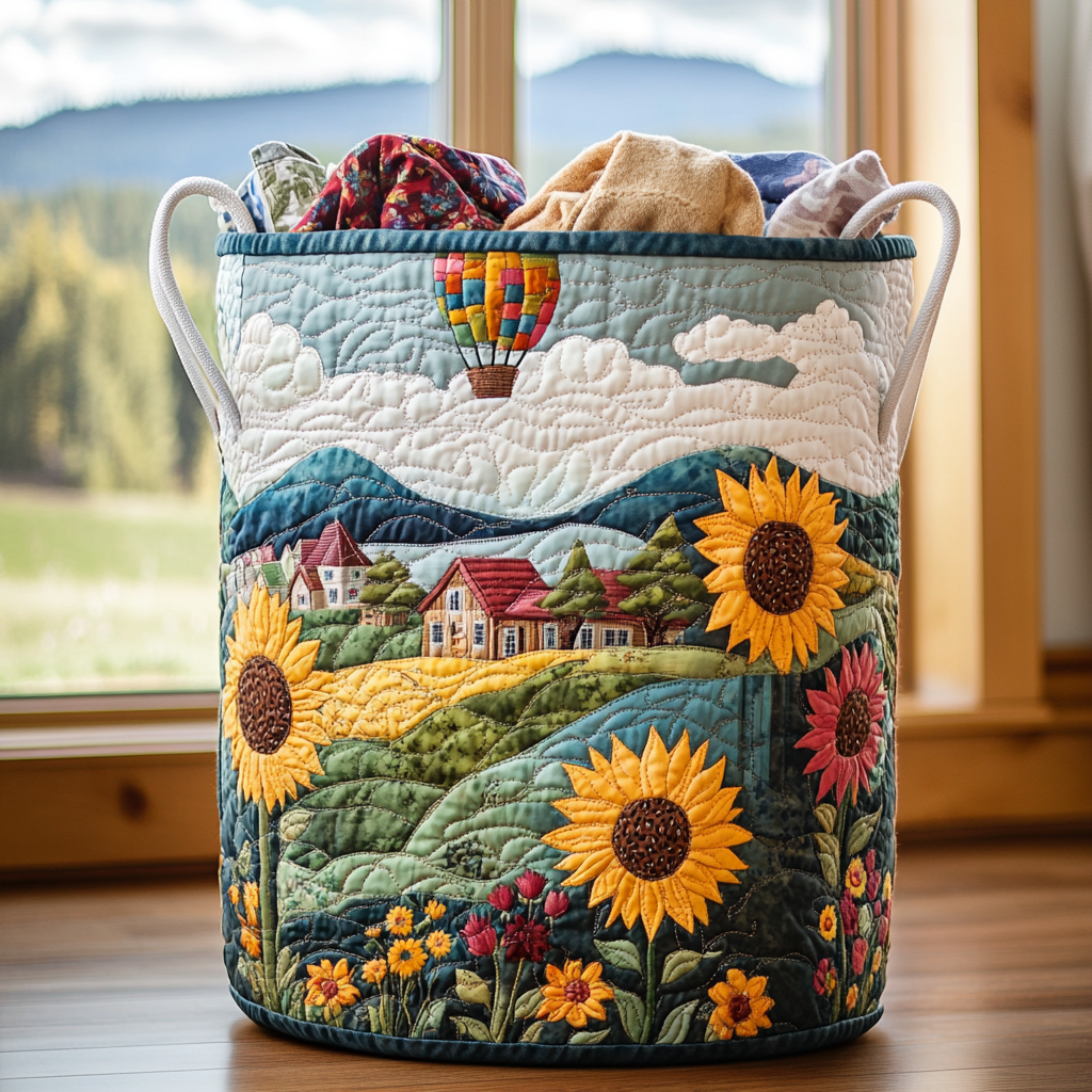 Harvest Hills Quilted Laundry Basket NCU0PVL402