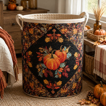 Harvest Home Traditions Quilted Laundry Basket NCU0PTT3283