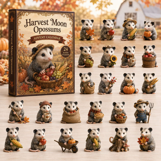 CHRISTMAS KICKOFF 40% OFF - Harvest Moon Opossums Advent Calendar 2026 - 24-Day Festive Countdown, Acrylic Charms Blind Box - Gift For Opossum Lovers AC0TH170