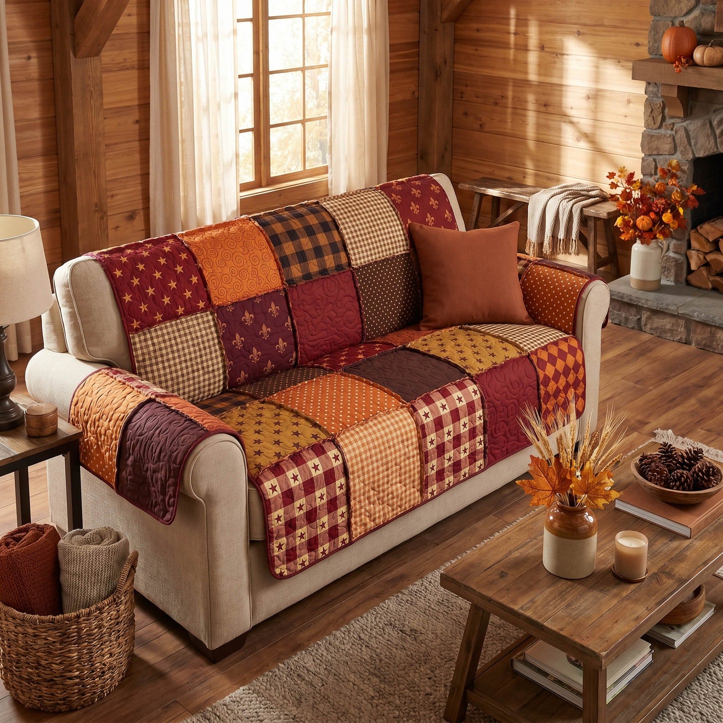 Harvest Patch Quilted Sofa Cover NCU0NTD2010