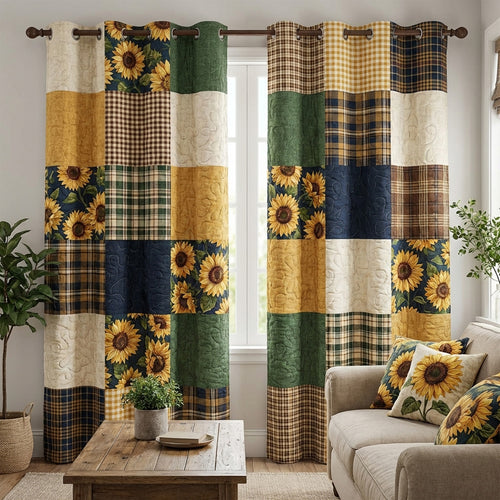 Harvest Patchwork Quilted Curtains NCU0NTV957