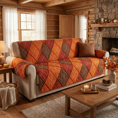 Harvest Patchwork Quilted Sofa Cover NCU0NTD2005