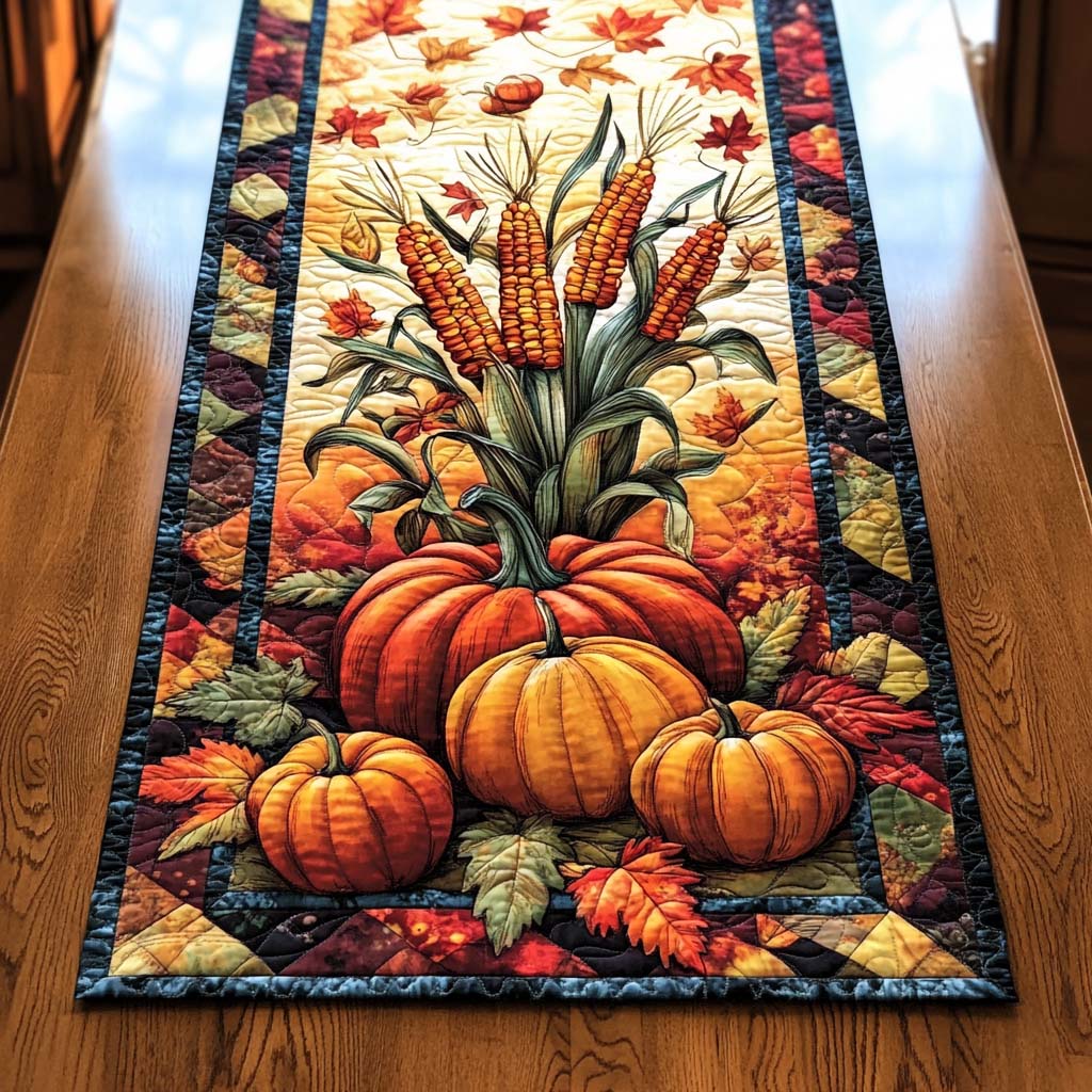 Harvest Pumpkin Delight Quilted Table Runner NCU0NT1147