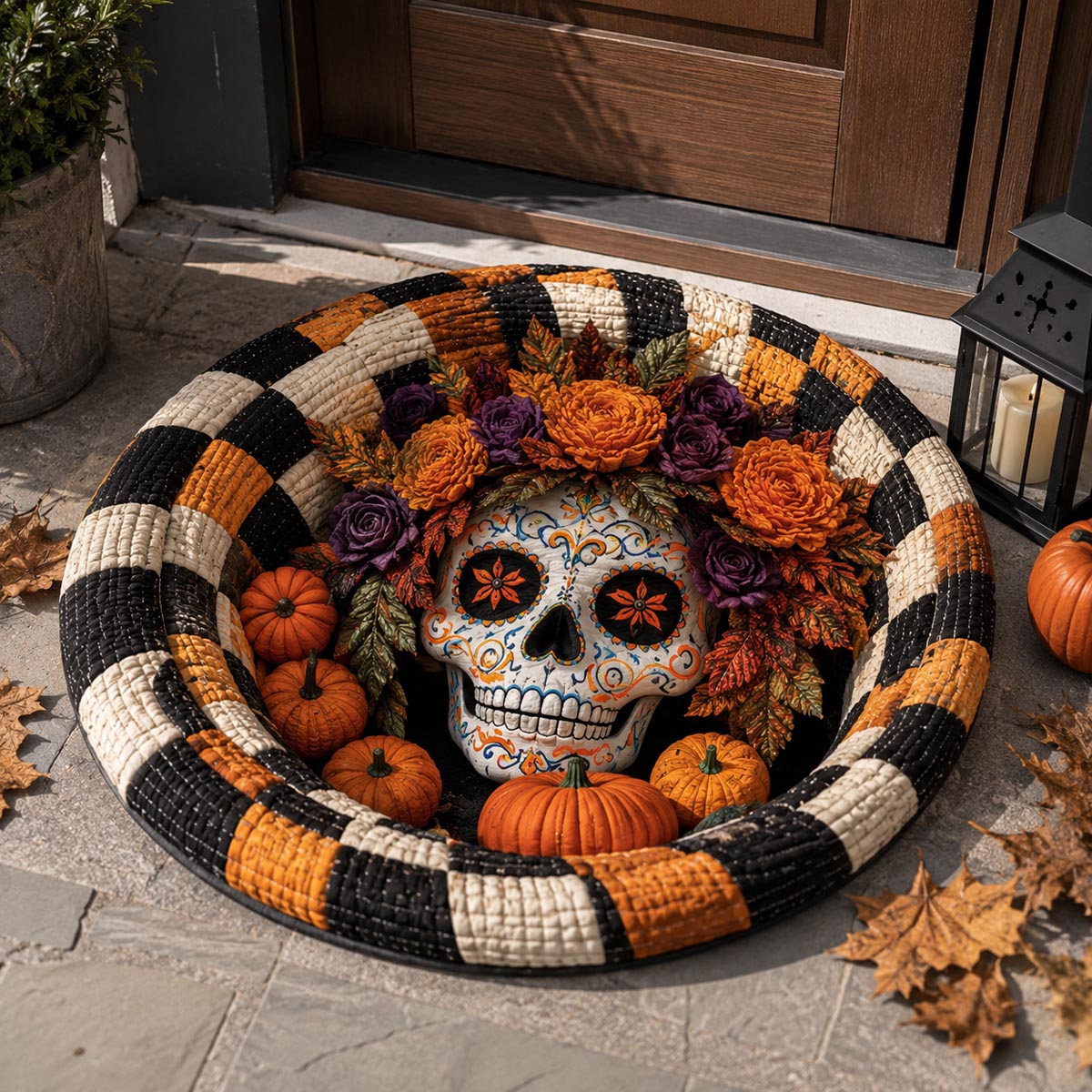 Harvest Skull Hollow Custom Shape Doormat NCU0DV2321