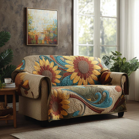 Harvest Sun Quilted Sofa Cover NCU0DV1747
