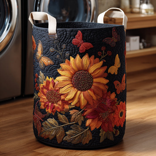 Harvest Sunflower Quilted Laundry Basket NCU0HNH636