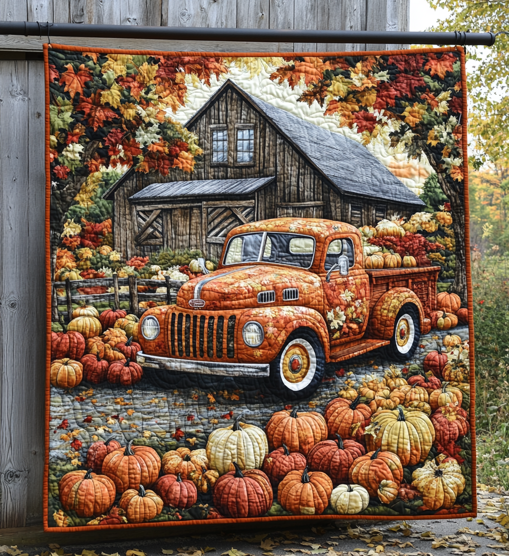 Harvest Truck Quilted Blanket NCU0DV860