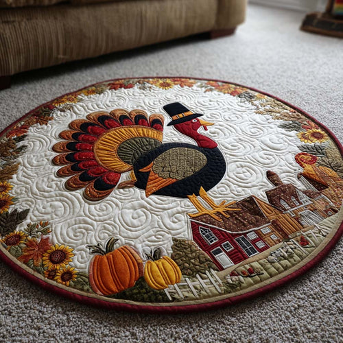 Harvest Turkey Quilted Round Mat NCU0NNT1890