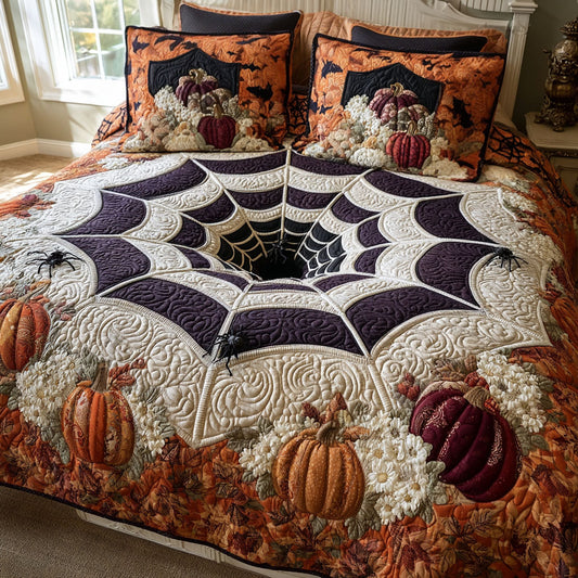 Haunted Harvest Spiral 3-Piece Quilted Bedding Set NCU0PTT3345