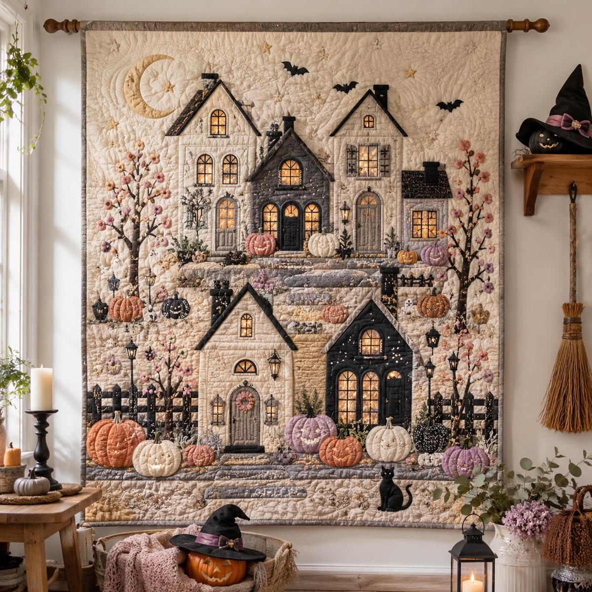 Haunted Hollow Village Quilted Blanket NCU0DV2281