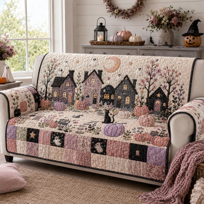 Haunted Hollow Village Quilted Sofa Cover NCU0DV2368