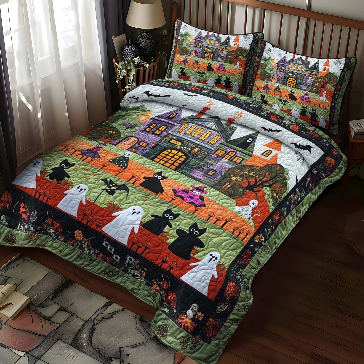 Haunted Mansion 3-Piece Quilted Bedding Set NCU0NT605