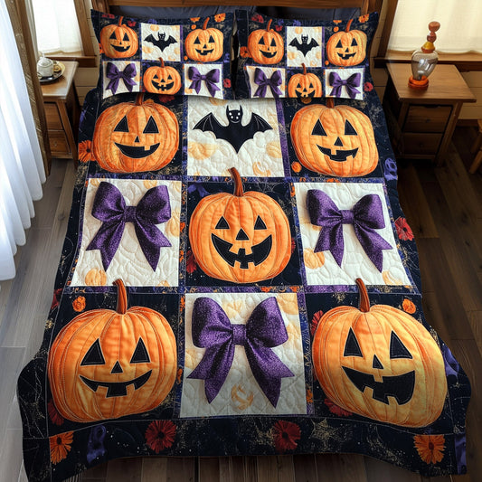 Haunted Pumpkins 3-Piece Quilted Bedding Set NCU0TL1232