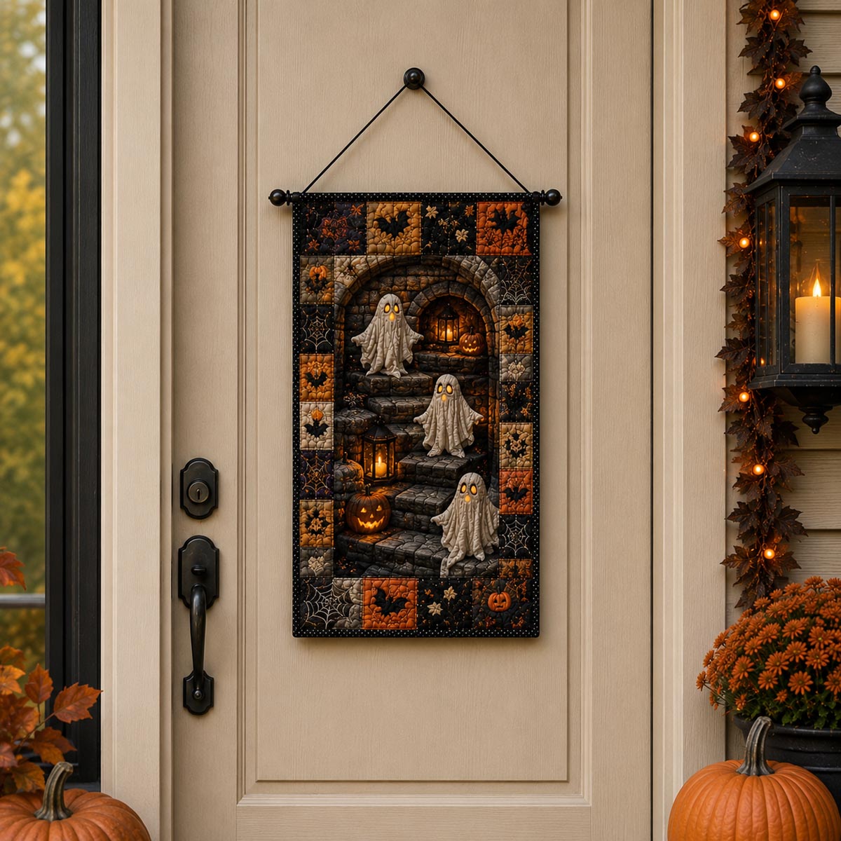 Haunted Stairway Quilted Door Banner NCU0DV2264