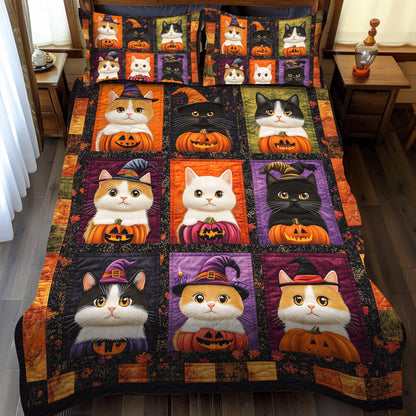 Haunted Whiskers 3-Piece Quilted Bedding Set NCU0TL1173