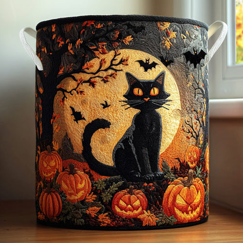 Haunted Whiskers Quilted Laundry Basket NCU0PVL526