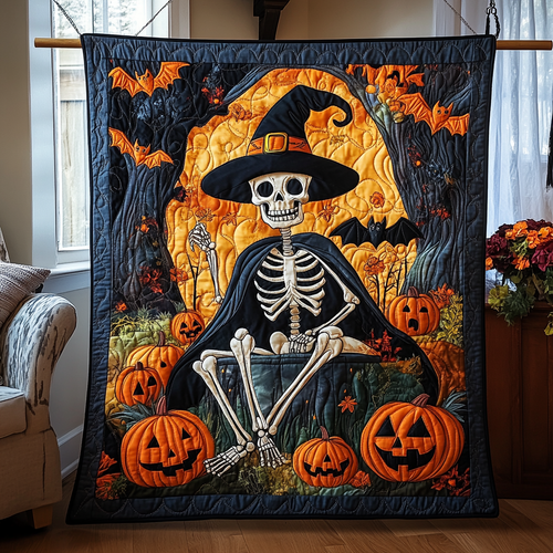 Haunting Twist Halloween Quilted Blanket NCU0PD394