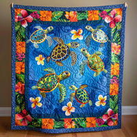 Hawaiian Turtle Dream Quilted Blanket NCU0TL410