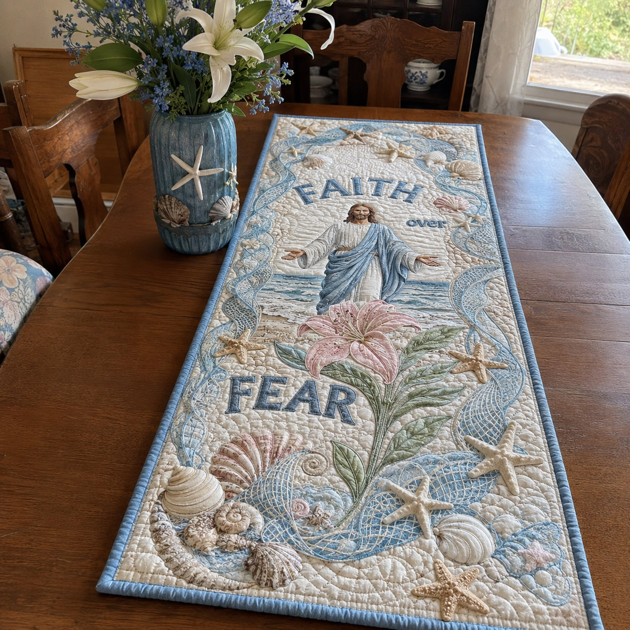 He Is My Shepherd Quilted Table Runner NCU0PTT3405