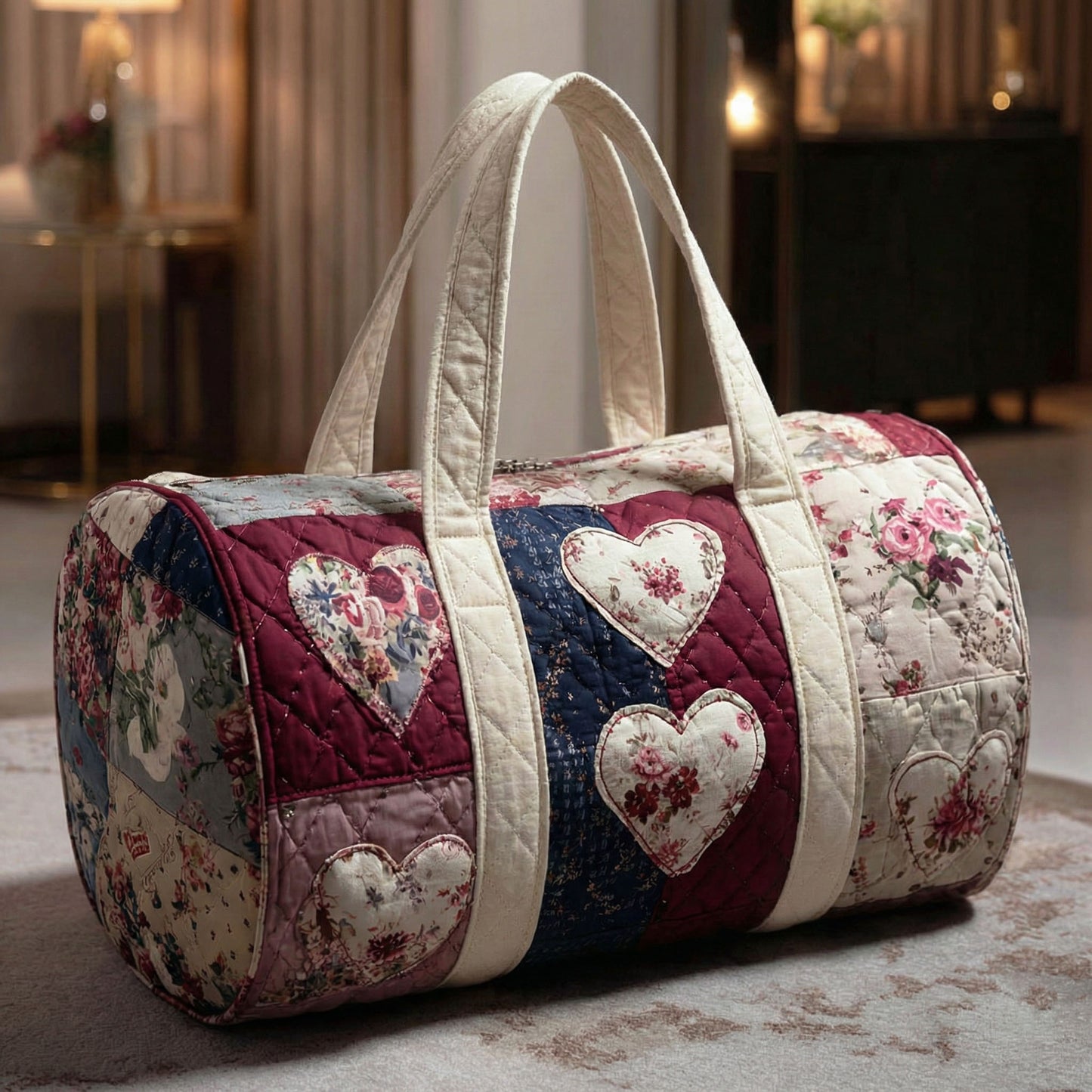 Heart Blooms Quilted Duffle Bag NCU0NTD1452