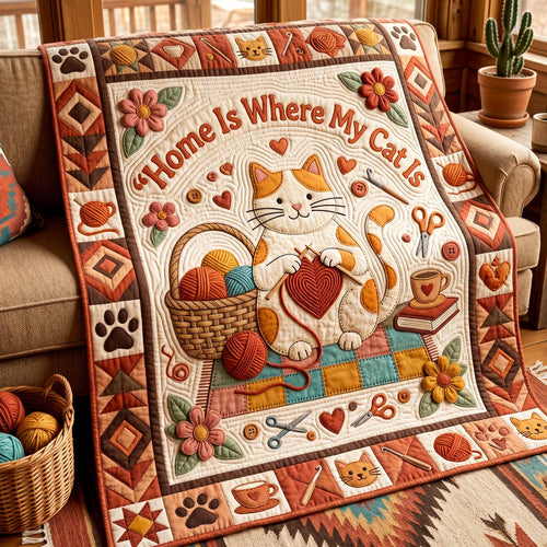 Heart Cat Quilted Blanket NCU0NXD1883