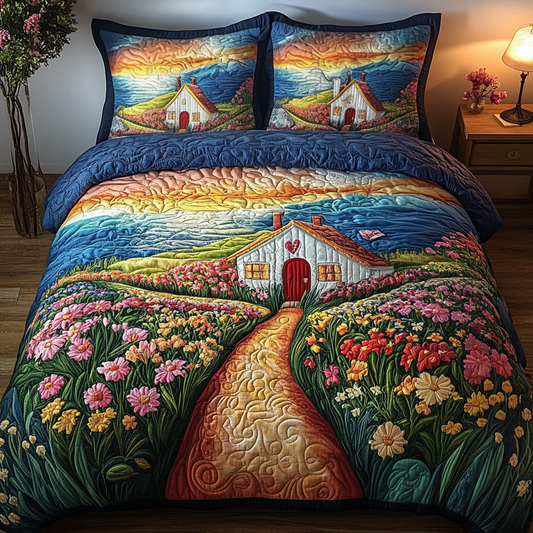 Heart Cottage 3-Piece Quilted Bedding Set NCU0NVH191