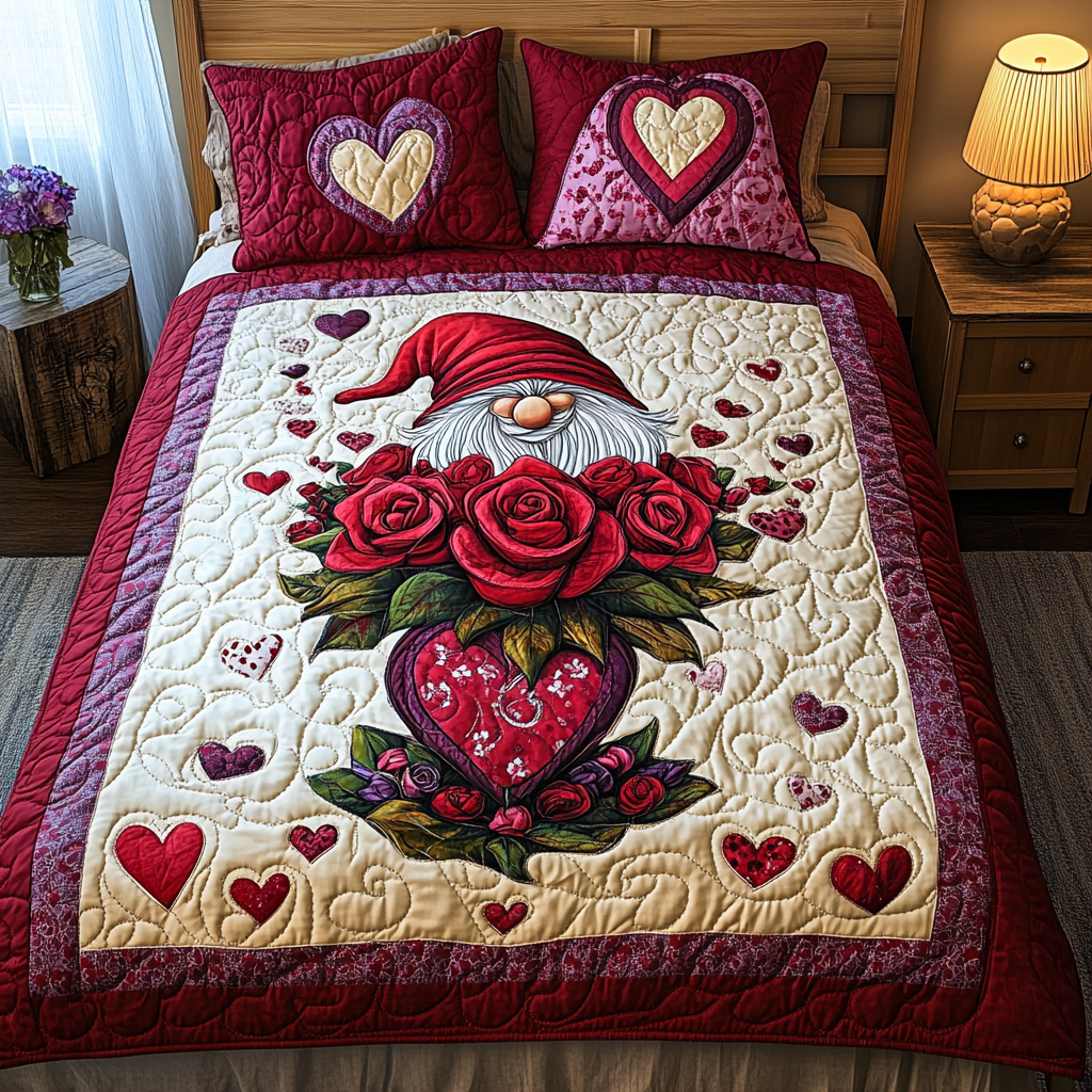 Heart Haven 3-Piece Quilted Bedding Set NCU0TL2312