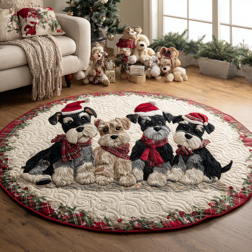 Heartful Schnauzer Quilted Round Mat NCU0DV1220