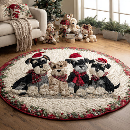 Heartful Schnauzer Quilted Round Mat NCU0DV1220